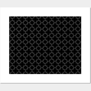 Geometric dark diamond and squares set collage with black at background Posters and Art